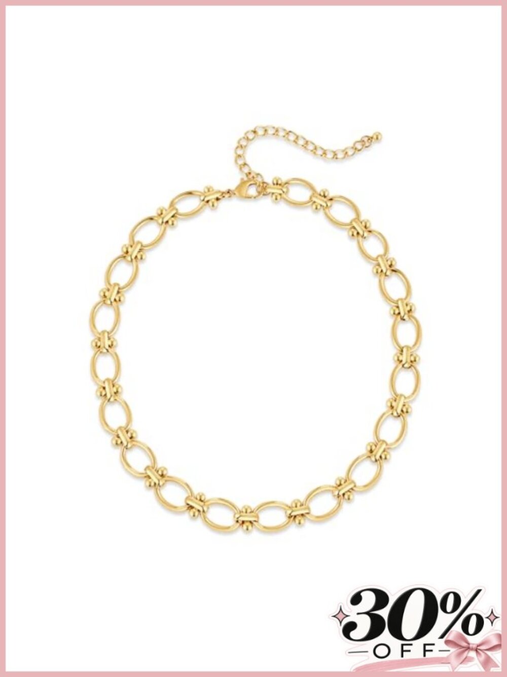 18K Gold Plated Statement Paperclip Chain Necklace